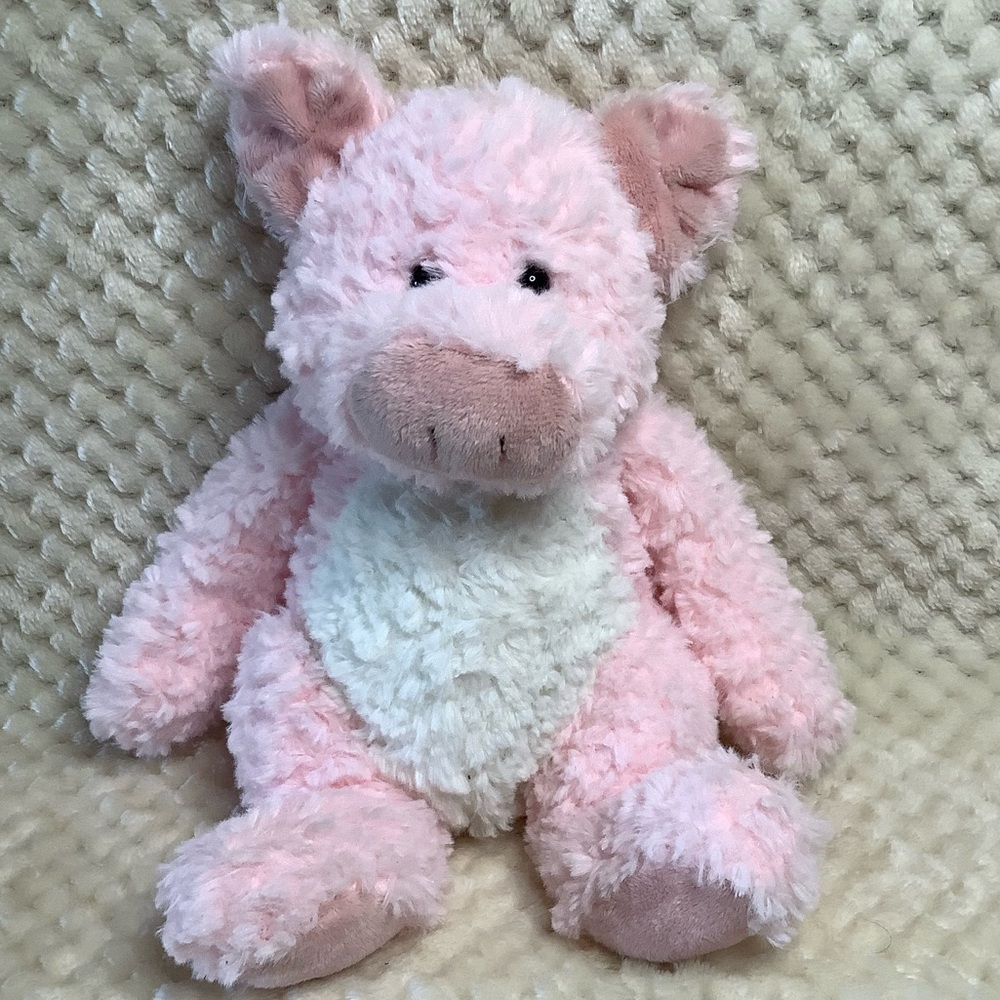 Adventure Planet Plush Scruffy Buddies Pink White Pig Stuffed Animal Toy